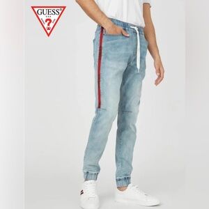 Guess Ramsey Logo Pull-On Denim Jogger Jeans Men's Size Small